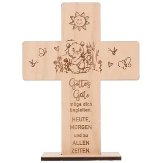 Spruchreif® Dekoobjekt Holzkreuz mit Gravur – Geschenk zur Konfirmation, Kommunion & Taufe