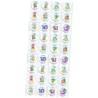 UKCOCO 36 STK Babymonatsaufkleber Baby-meilenstein-Aufkleber Anzeichen Für Babymonate Mädchenaufkleber Meilensteinaufkleber Für Jungen Aufkleber Für Mädchen Kind Gedenken Blöcke Papier