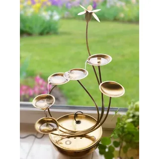 Köhko KÖHKO® Zimmerbrunnen Goldblumentopf mit LED-Beleuchtung