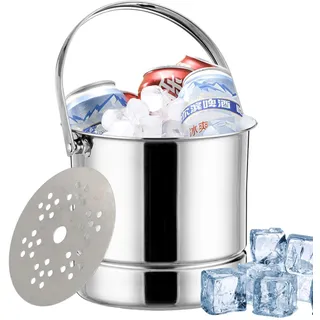 Edelstahl Eiseimer Eiswürfelbehälter Doppelwandiger Edelstahl Eisbehälter Isolierter Eiseimer Mit Griff Eiswürfelkübel Isolierter Eiskübel Isolierter Weinkühler Eiswürfelbehälter Für Sekt, Cocktail