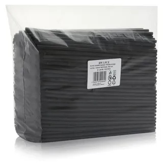 500 Mehrweg Plastik Trinkhalme / Strohhalme schwarz flexibel 21 cm Ø 5 mm