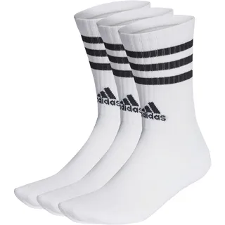 adidas 3-Streifen Cushioned Crew Socken 3 Paar White / Black 31-33