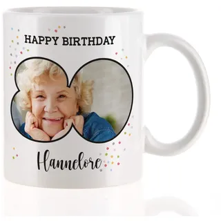 Herz & Heim® Fototasse zum runden Geburtstag mit eigenen Foto 80