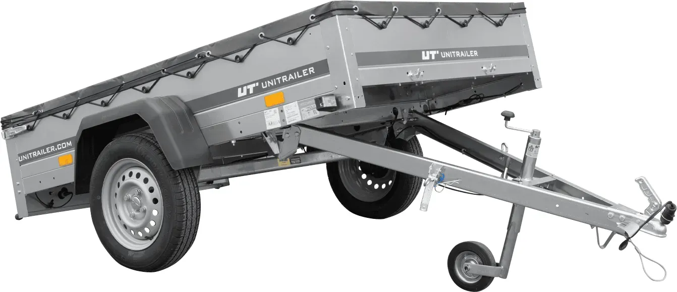 Leichter Anhänger 200x125 UNITRAILER GARDEN 201 KIPP mit grauer Plane