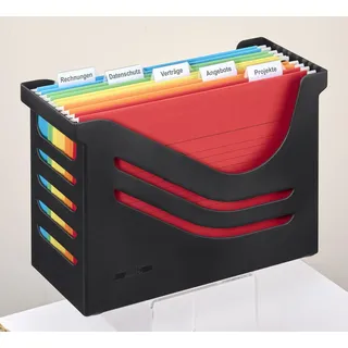 Jalema Hängeregistraturkorb mit Mappen Silky Touch schwarz