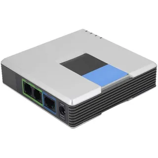 Goshyda VoIP-Gateway, 2 Ports PAP2T-Internet-Telefonadapter SIP V2-Protokoll RJ45-Kabel mit Netzwerkkabel für Breitbandnetzwerk, Router, Gateway, normales Telefon(EU)