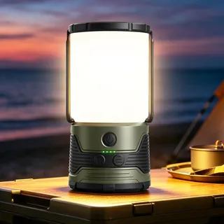 Glocusent Campinglampe aufladbar mit Reverse Charging: 1200LM LED Camping Licht, 100+ Std Betriebsdauer, 7 Leuchtmodi, IP45 – ideale Camping Lampe & Zeltlampe für Hurrikane, Notfälle, Stromausfälle