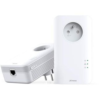 STRONG CPL 1300 Mbps, gefilterte Steckdose und Ethernet-Port, kompatibel mit Internetboxen, ideal Multi TV, HD-Streaming, Keine Konfiguration, sofort einsatzbereit