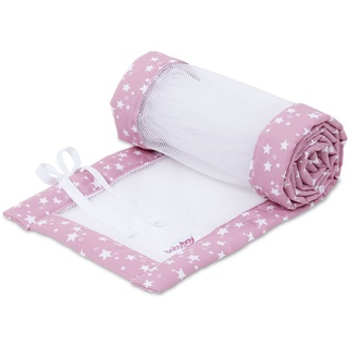 babybay Nestchen Mesh-Piqué / Bettumrandung für Beistellbett / Stoßschutz für Baby Bett, passend für Modell Maxi, Boxspring, Comfort und Comfort Plus, beere Sterne weiß