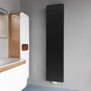 Belrad Vertikal Heizkörper Plan 1600 x 500 mm 1155 W schwarz matt Mittelventil