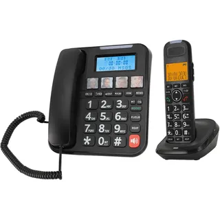 Schnurgebundenes, Schnurloses Seniorentelefon, Anrufbeantworter, Anrufsperre, Fotowahl, Lauter Klingelton, Freisprechanruf, 3-Wege-Anruf, Sprachführung, Großer Bildschirm,