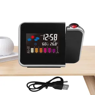 Generisch Projektionsuhr, Projektionswecker | Projektoruhr für Schlafzimmerdecke | Projektor-Wecker, Temperatur- und Feuchtigkeitsmonitor, Hygrometer für Schlafzimmer