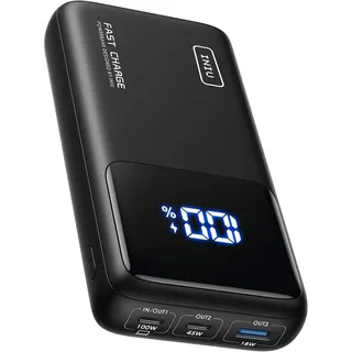 INIU Laptop Power Bank, 100W 25000mAh Powerbank USB-C Input&Output, Klein Externe Handyakkus Kompatibel mit MacBook, Surface, iPad, Fire TV Stick, Camera, DJI, iPhone 16 15 14, Reise, Wandern, Büro
