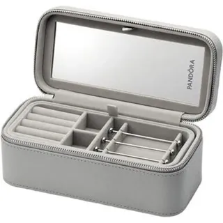 Pandora Kleine graue Schmuckbox aus Textil und Kunstfasern hergestellt, Maße: 20 x 8,5 x 10,1 cm, A012