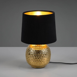 WEBMARKETPOINT Tischleuchte sophia mit Keramikfuß, schwarz/gold