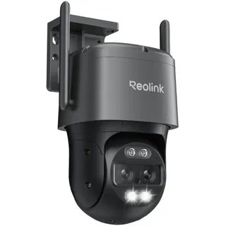 Reolink 4K 8MP Wi-Fi 6 PTZ Überwachungskamera Aussen WLAN mit Auto-Tracking-Zoom, Dual-Objektiv, Dual-Ansicht, WLAN Kamera Outdoor mit Smart-Erkennung, Farbnachtsicht, Außenkamera, TrackMix WiFi Grau