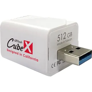 PioData iXflash Cube 512GB USB Type A, Auto Backup Fotos & Videos für iPhone & iPadPhoto, Apple MFi Certified