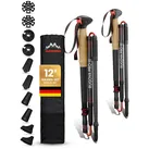 Alpenwert Wanderstöcke faltbar Nordic Walking Stöcke Damen Herren Trekkingstöcke Trekking (NEUHEIT, 12 Teiliges Set), Wanderstöcke Faltbar