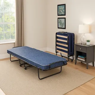 Dmora Klappbett mit Lattenrost und Matratze, Maße 190x80x30 cm