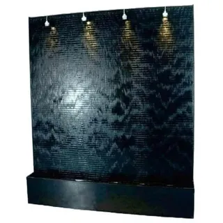 JVmoebel Zimmerbrunnen LED Wasserwand Wasser Wände Wasser Blasen Wand Waterwall 200x200cm, Made in Europa schwarz