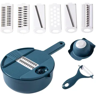 Mandoline Gemüsehobel, 12 In 1 Würfelschneider Gemüseschneider Verstellbar, Multifunktion Gemüsehobel Schneider Reibe Zwiebelschneider, Gemüsehobel Zum Hobeln Von Und Gemüse Mit Großem Behälter