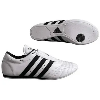 adidas SM II Low Cut Martial Arts Taekwondo, Karate und Kungfu Schuhe, Herren, ADIDSCH110, Weiß mit schwarzen Streifen, 11 - 46 EU