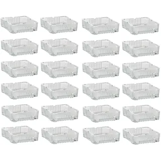 Spetebo Aschenbecher Glas Aschenbecher 10 cm - ECKIG / 24 Stück, Klassischer Tisch Ascher aus Klarglas weiß