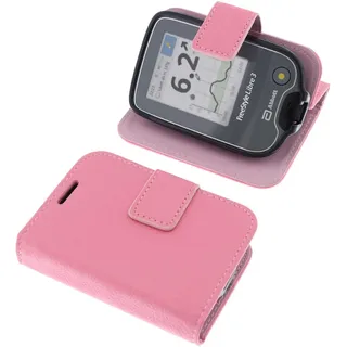 foto-kontor Tasche kompatibel mit Abbott Freestyle Libre 3 Hülle Book Style pink Schutzhülle Buch