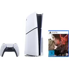 PLAYSTATION 5 Konsolen-Set "PS5 Disk Edition (Slim) + Death Stranding 2: On the Beach", weiß (weiß, schwarz), B:21,6cm H:35,8cm T:9,6cm, Spielekonsolen
