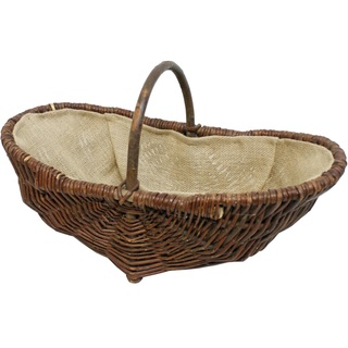 Siena Garden Weidenkorb M, 55x29x24 cm oval Juteeinlage, Henkel