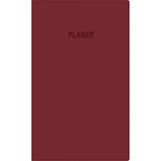 Zettler Taschenplaner bordeaux 2026 - Bürokalender 9,5x16 cm - 64 Seiten - 1 Woche auf 1 Seite - separates Adressheft - faltbar - Notizheft - 540-1011
