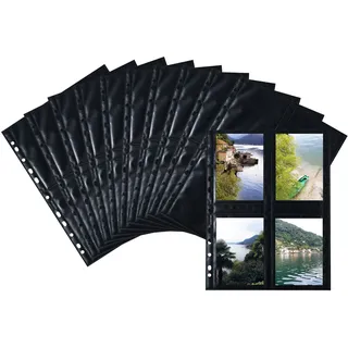 Herma Fotosichthüllen Fotophan 9x13 cm schwarz genarbt, 10 St.