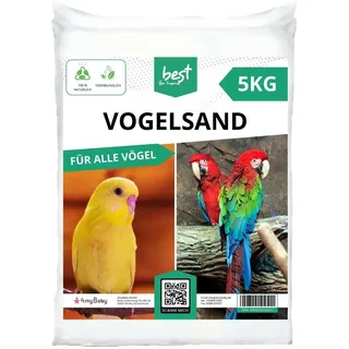 Best For Home Vogelsand | Vogelsand 5kg für Käfig | Quarzsand Vogelsand - Leicht zu dosieren und gleichmäßig zu verteilen | Papagei Sand Idealer Bodengrund für Käfige und Volieren