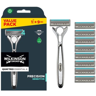 Wilkinson Sword Quattro Titanium Rasierklingen mit Herren Rasierer (sortiert Edition nicht wählbar) 8 St