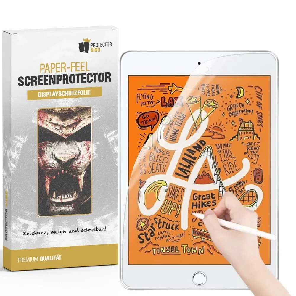 5x Paperfeel für iPad Mini 3 Displayschutz Schreiben Malen Skizzieren matt Anti-Reflex entspiegelt Screen-Protector