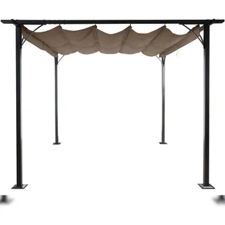 Mendler Pergola Avila 3,50 x 3,50 m inkl. Schiebedach taupe