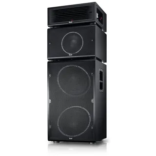 Teufel Power HiFi Modulares Bluetooth Lautsprecher-System, DJ-Beschallungsanlage, 440 W, Umfangreiche Anschlüsse, 2 Subwoofers, Konzerterlebnis ins Wohnzimmer - Schwarz