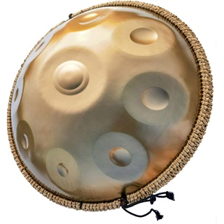 JTYX Handpan-Drum-Instrument, Handpan In D-Moll 9 Noten 22-Zoll-Stahl-Handtrommel Mit Weicher Handpan-Tasche, 2 Handpan-Schlägel, Handpan-Ständer, Staubfreie Tücher