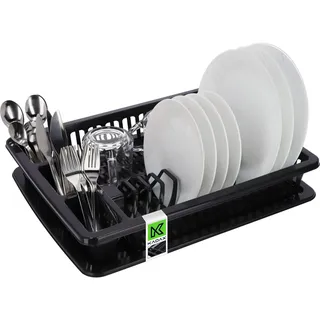 Kadax Geschirrabtropfer aus Kunststoff, Geschirrkorb, 46.5x37x8.3 cm, anthrazit - Kadax
