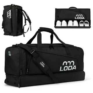 LODA Team (68L) - Sporttasche mit Schuhfach, Nassfach, Rucksackfunktion & Wertsachenfach - Perfekte Fußball-, Handball-, Trainings-, oder Fitnesstasche - Tasche für Sport, Reisen & Freizeit