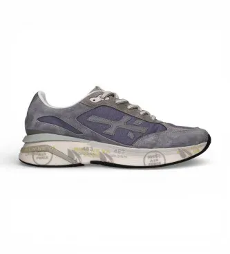 Premiata für Herren. MOERUN Moerund Leder Turnschuhe navy, grau (43), Wohnung, Schnürsenkel, Lässig, Marine