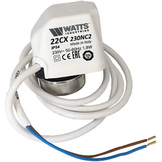 4 Stk Watts Elektrothermischer Antrieb stromlos geschlossen 22CX 230 V Weiß 1,8W