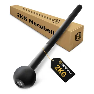 HQ Germany® Macebell [2-10kg] - 100% Stahl, ±200g Gewichtstoleranz - Pulverbeschichtete Mace Bell, Gada, Indian Clubbell, Club, Steel Mace - Macebell 2kg