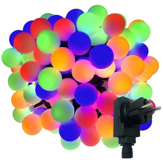 InnoCOM 180-er XXL Party-Lichterkette | strombetrieben | 17,9m + Zuleitung | IP44 Innen- und Außenbereich | Deko | Weihnachten | Sommerlichterkette | Gartenlichterkette | Kugel-Lichterkette (Bunt)