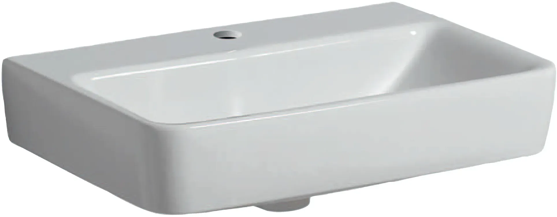 Geberit Renova Compact Waschtisch, 1 Hahnloch, ohne Überlauf, Breite: 55cm, weiß, 502.998.00.1