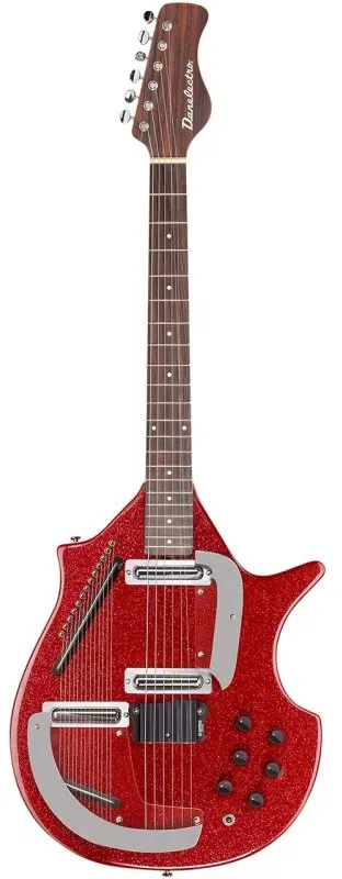 Danelectro Sitar Red Metal Flake Coral Sitar Reissue