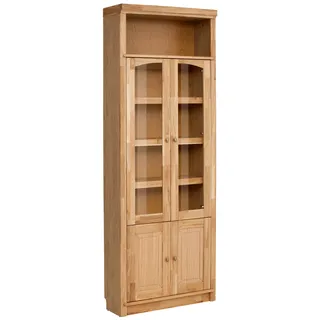 Home Affaire »Soeren Vitrine mit 2 Glastüren, Breite/Tiefe: 80/220 cm«, Kiefer massiv, Tiefe 29 cm, 2 Holz- und 2 Türen mit Klarglas- Einsatz