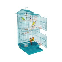 Yaheetech Cage Oiseaux Intérieur 46 x 35,5 x 99 cm avec Poignée avec 3 Jouets 4 Mangeoires 3