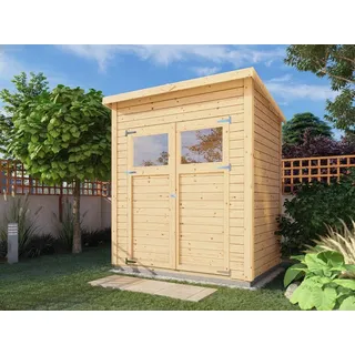 Gartenhaus Gerätehaus Holzhaus Woodtex Marksburg naturbelassen Pultdach Holz