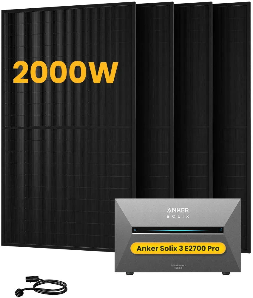 Anker SOLIX Solarbank 3 E2700 Pro, mit 4 x 500 Bifaziale Solarmodule.by Powerness - 2.7kWh / ohne Zubehör / Selbstabholung